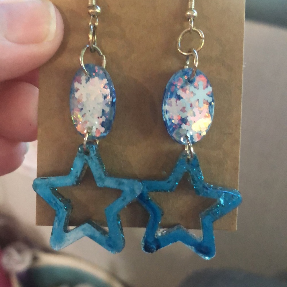 Blue star dangles - Picture 3 of 5